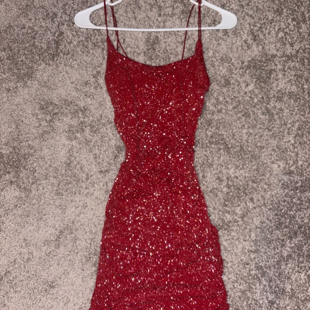 Elegant Red Sequin Dress